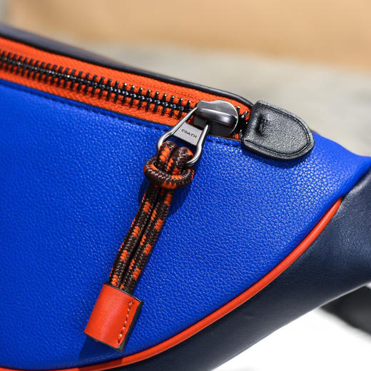 夏日特惠💰550 COACH/蔻驰男士新款开心马车图案混合蓝色RIVINGTON腰包4592 商品图5