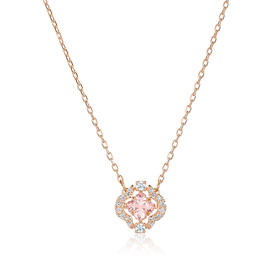 【超惠秒】Swarovski/施华洛世奇跳动的心女士粉钻花朵项链 元旦礼物 5514488