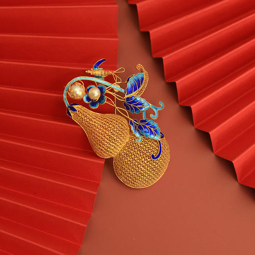 【宫廷系列】饮水鸟  手工花丝镶嵌 项链耳钉耳坠手镯饰品 银镀金 珐琅彩 天然珍珠 商品图0