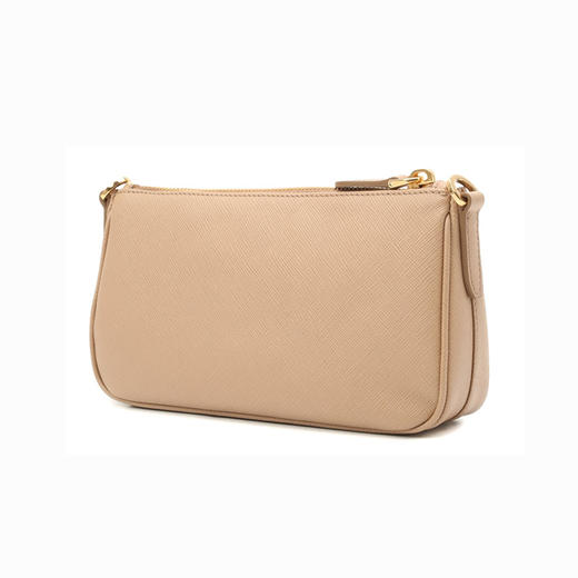 PRADA 普拉达 女士 Identity Saffiano 皮革三角形饰有金属刻字徽标斜挎单肩包 粉色 1BH171 NZV F0MUH IOO 商品图1