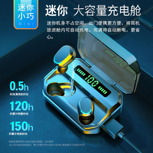 【蓝牙耳机】无线蓝牙耳机5.2双耳入耳式运动超长待机续航tws 商品图2