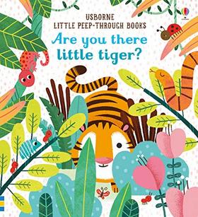 现货 Are you there little tiger? 英语原版 Usborne躲猫猫触摸洞洞书 早教启蒙认知纸板书 宝宝益智绘本