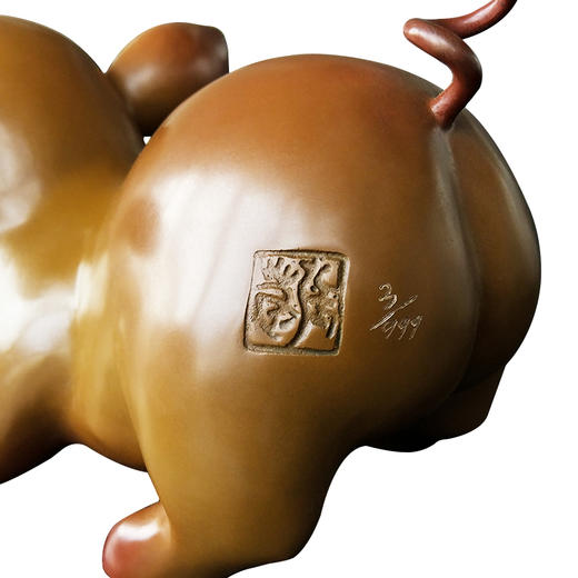 【6F】阿斯蒙迪张慧小猪纯铜摆件限量原创艺术品生肖猪艺术礼品生日礼品 商品图2