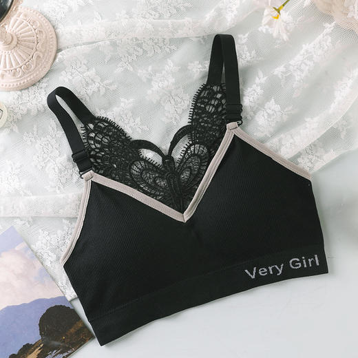 【夏日美背杀】加肥版蝴蝶刺绣性感无钢圈吊带式裹胸聚拢瑜伽运动背心女内衣 商品图7