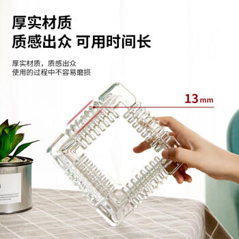 得力 烟灰缸客厅办公透明玻璃缸简洁大方9578/9579/9580 商品图4