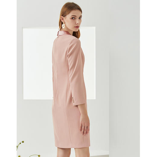 EITIE爱特爱新款时尚气质西装翻领修身显瘦通勤连衣裙女C2107836 商品图4