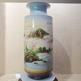 孔国华:颜色釉粉彩山水依山傍水