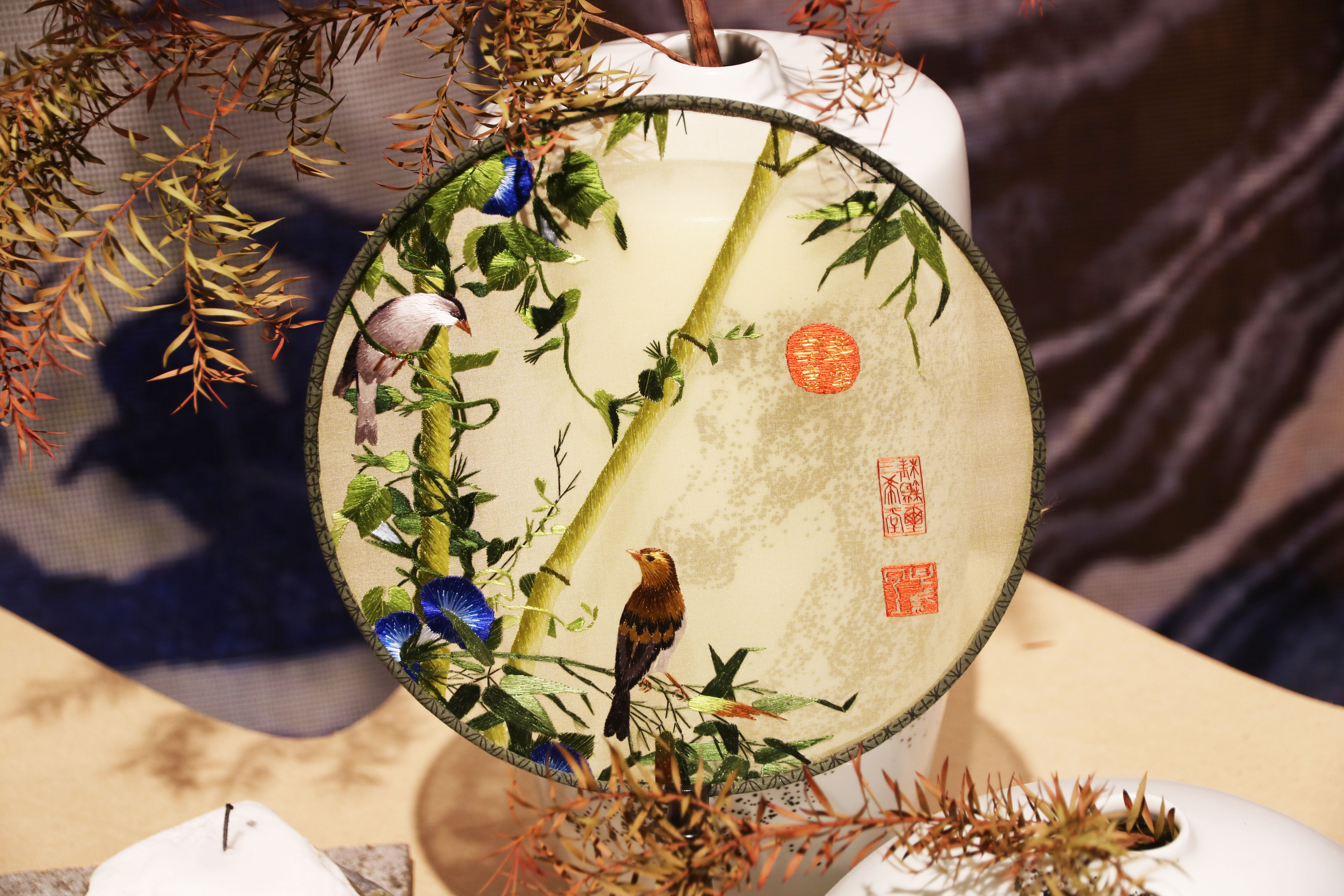 古风团扇纯手工精美刺绣团扇扇子随机发货