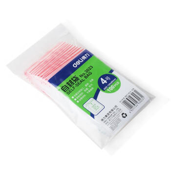 得力 自封袋 加厚密封塑料包装袋PE食品密封袋100个/包 商品图1