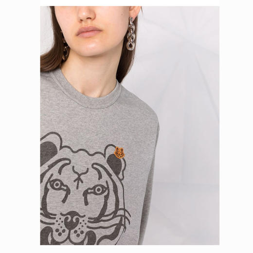 KENZO 高田贤三 虎头印花+小老虎 女士卫衣 灰色 FB62 SW831 4MO 94 商品图3