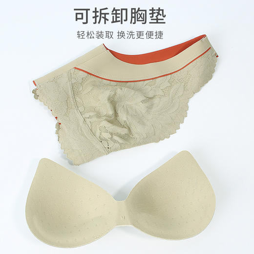 熳洁儿 无痕蕾丝内衣女薄款大胸显小全罩杯无钢圈文胸美背胸罩21261557 商品图1