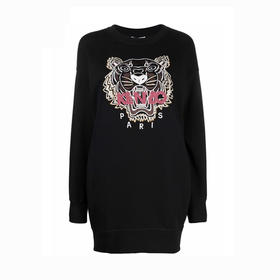 KENZO 高田贤三 刺绣大虎头 女士卫衣裙 黑色 FB62 RO774 4XA 99