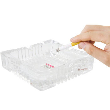 得力 烟灰缸客厅办公透明玻璃缸简洁大方9578/9579/9580 商品图5