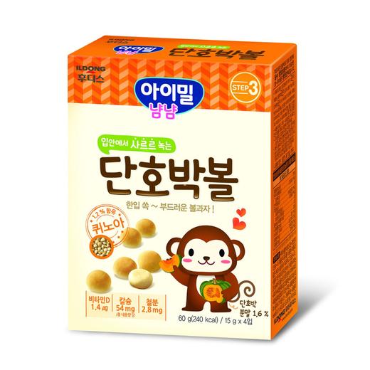 韩国原装进口日东福德食小馒头60g(甜南瓜味/奶酪味/鸡蛋味/菠菜、胡萝卜、西兰花味） 商品图3