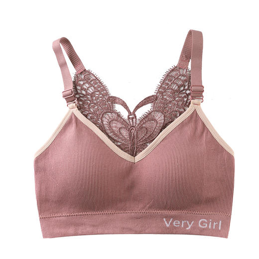 【夏日美背杀】加肥版蝴蝶刺绣性感无钢圈吊带式裹胸聚拢瑜伽运动背心女内衣 商品图4