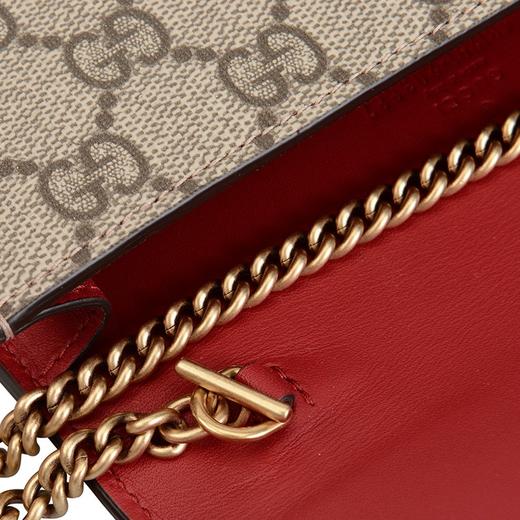 Gucci 古驰 GG Supreme帆布樱桃迷你链条手袋 单肩斜挎包 481291 K9GXT 商品图6