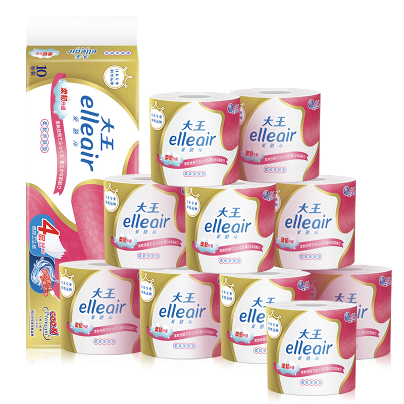 大王（elleair)-卷筒卫生纸柔软亲肤型10卷