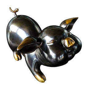 【6F】阿斯蒙迪张慧小猪纯铜摆件限量原创艺术品生肖猪艺术礼品生日礼品