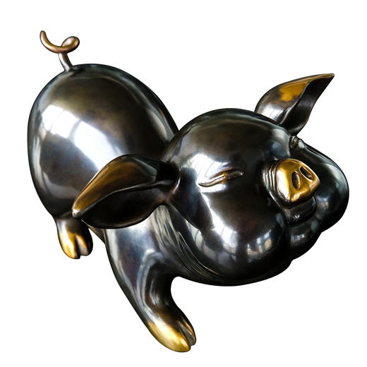 【6F】阿斯蒙迪张慧小猪纯铜摆件限量原创艺术品生肖猪艺术礼品生日礼品 商品图0