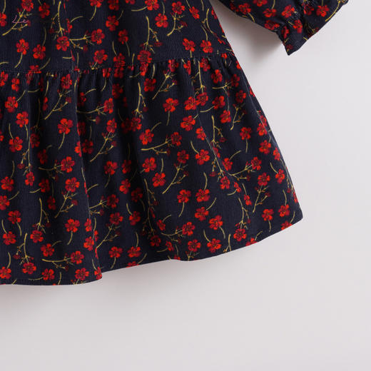 【马克珍妮 法式系列】新款秋装 女童红花纯棉连衣裙213160 商品图4