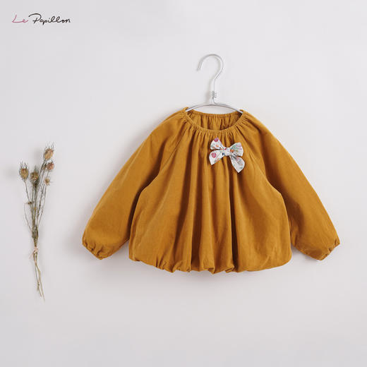 【马克珍妮 法式系列】新款秋装 女童灯芯绒落肩小衫213017 商品图1