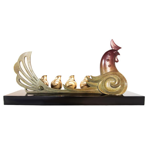 【6F】阿斯蒙迪生肖鸡纯铜摆件母子艺术品办公桌面摆件创意礼品生日礼品 商品图2