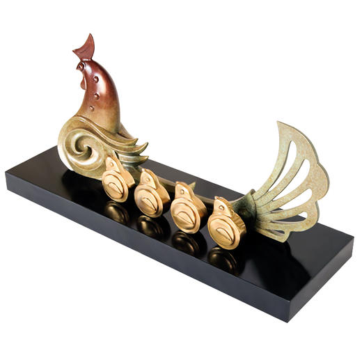 【6F】阿斯蒙迪生肖鸡纯铜摆件母子艺术品办公桌面摆件创意礼品生日礼品 商品图1