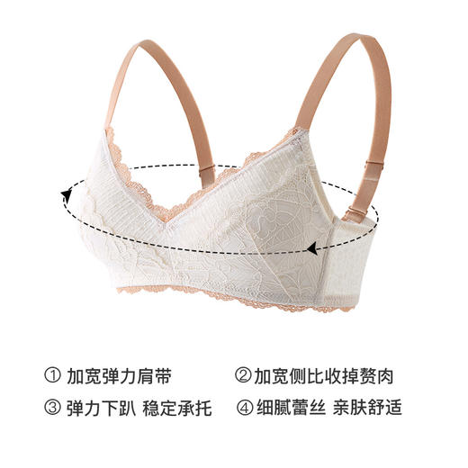 【ABC杯】熳洁儿 夏甜美蕾丝小胸聚拢文胸u形美背无钢圈莫代尔透气内衣21261579 商品图1