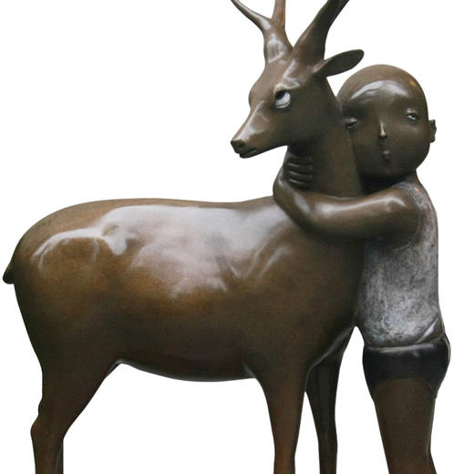 【6F】阿斯蒙迪张慧青铜鹿艺术品纯铜摆件原创收藏品创意礼品艺术礼品 商品图1