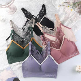 【夏日美背杀】加肥版蝴蝶刺绣性感无钢圈吊带式裹胸聚拢瑜伽运动背心女内衣