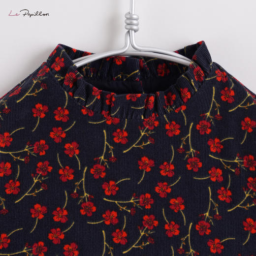 【马克珍妮 法式系列】新款秋装 女童红花纯棉连衣裙213160 商品图2