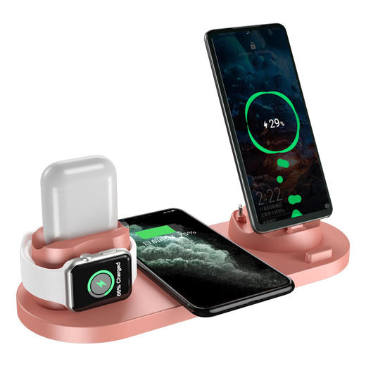 【无线充电器】WS新款六合一无线充电器适用于苹果手机手表耳机多功能支架无线充 商品图4