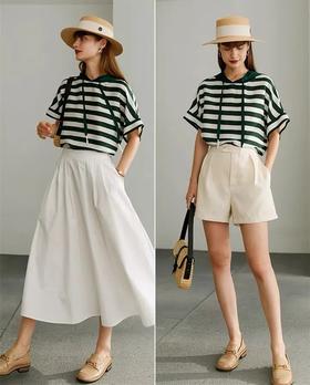 秒杀｜真丝连帽条纹衫，穿上清爽做少年～
