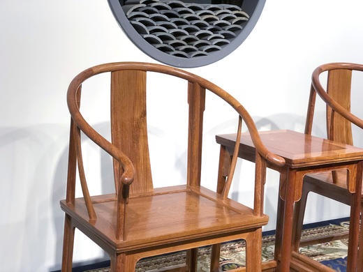红桥红  家具严选  缅甸花梨（大果紫檀）【素圈椅  三件套】 商品图5
