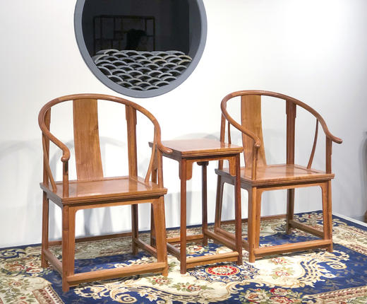 红桥红  家具严选  缅甸花梨（大果紫檀）【素圈椅  三件套】 商品图4