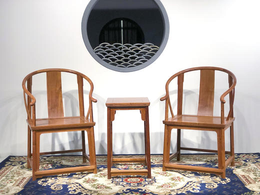 红桥红  家具严选  缅甸花梨（大果紫檀）【素圈椅  三件套】 商品图2