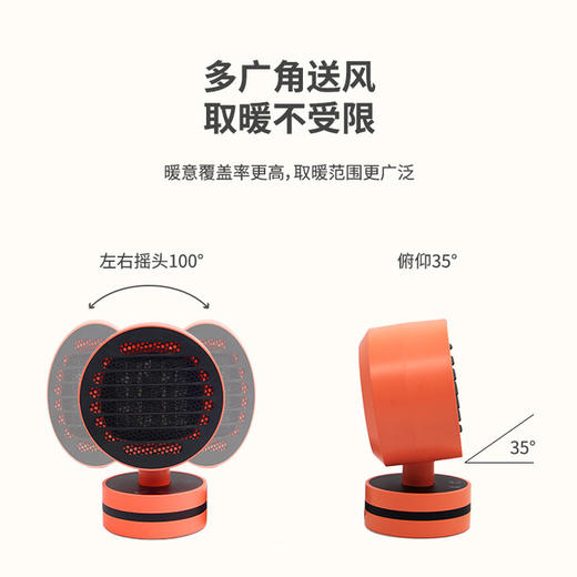 【家用电器】喜智哆桌面小型静音速热办公暖风摇头迷你取暖器 商品图1