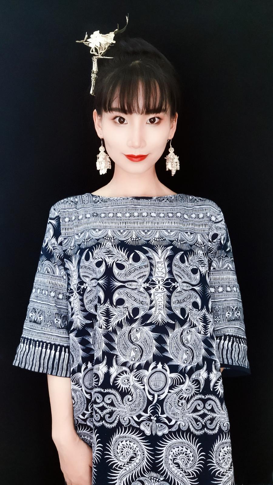 岜沙苗族蜡染民族风长裙·原创设计|九妹同款