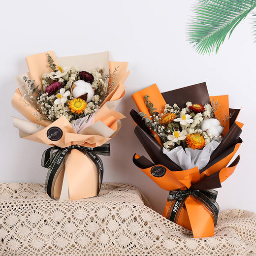 【礼品花束】满天星花束情人节七夕礼物礼盒教师节礼物文娱花鸟干花花束永生花小花束 商品图3