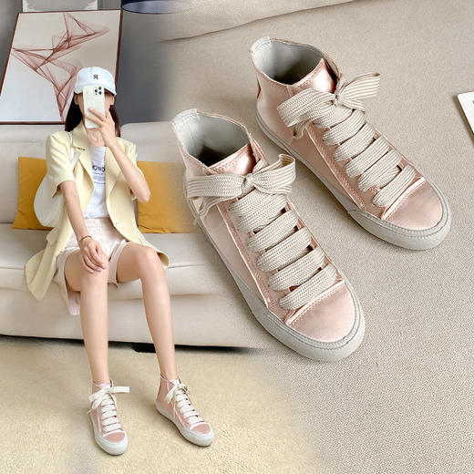 妃伊斯西班牙风小众薄款绸缎小白鞋 四款合集 商品图10