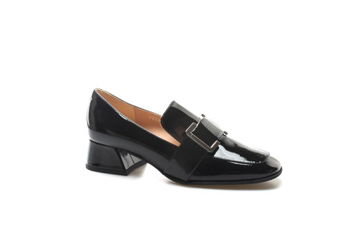 豪麟名鞋奥莱进口迪嘉女装牛移膜革深口皮鞋Z25503S黑色  原价3660元 商品图0