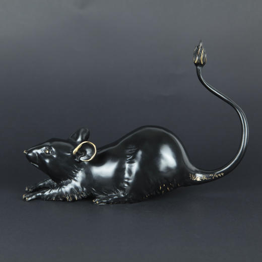 【6F】阿斯蒙迪陈金庆老鼠青铜摆件艺术品创意摆件生日礼品生肖鼠收藏品 商品图1