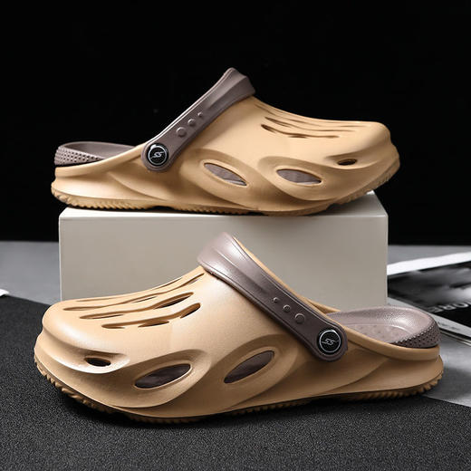 韩版洞洞鞋2021新款情侣百搭厚底防滑沙滩凉拖鞋 商品图7