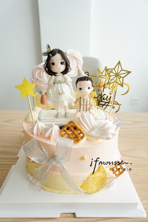 【翻糖定制】小盆友手拉手 水果奶油蛋糕＋翻糖 商品图0