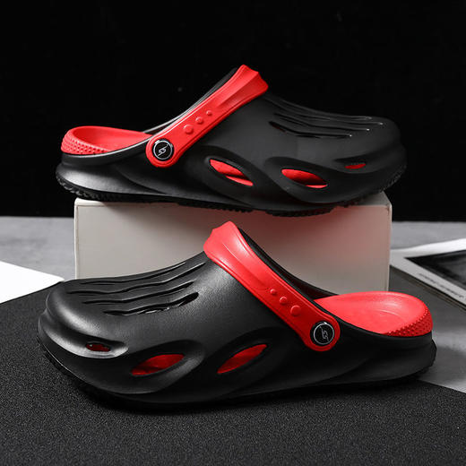 韩版洞洞鞋2021新款情侣百搭厚底防滑沙滩凉拖鞋 商品图8