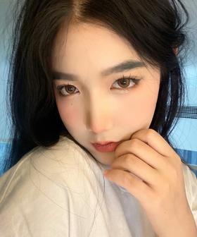 lillilly Y05薄藤粉棕 国产 非离子 月抛隐形眼镜 14.5