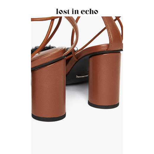 lost in echo X JACQUES WEI 联名款 羊羔卷毛圆头绑带高跟鞋 商品图2