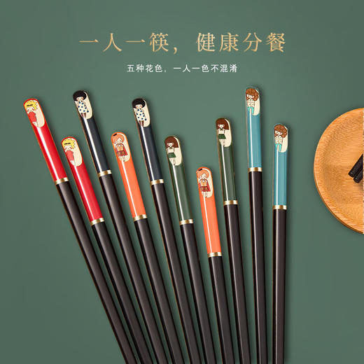 新款【Hakoya合金筷】家用高端防滑耐高温  日式10双装合金筷 商品图2
