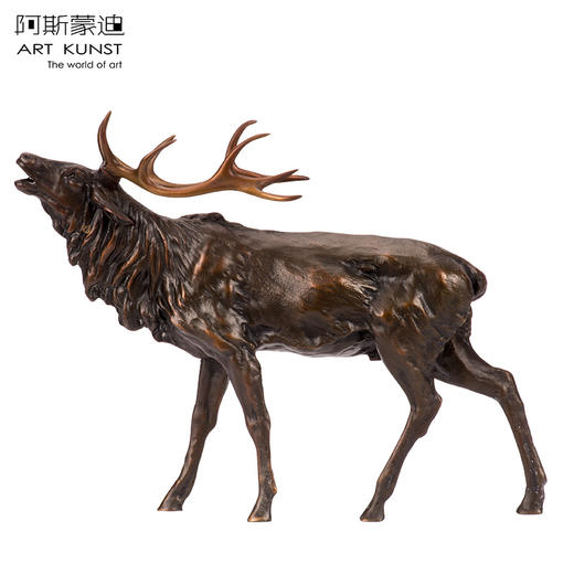 【6F】青铜家居饰品工艺品招财鹿一路平安鹿办公室装饰摆件乔迁新居礼物 商品图0