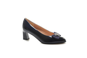 豪麟名鞋奥莱进口迪嘉女鞋皮鞋牛移膜革Z20544P黑色  原价3260元